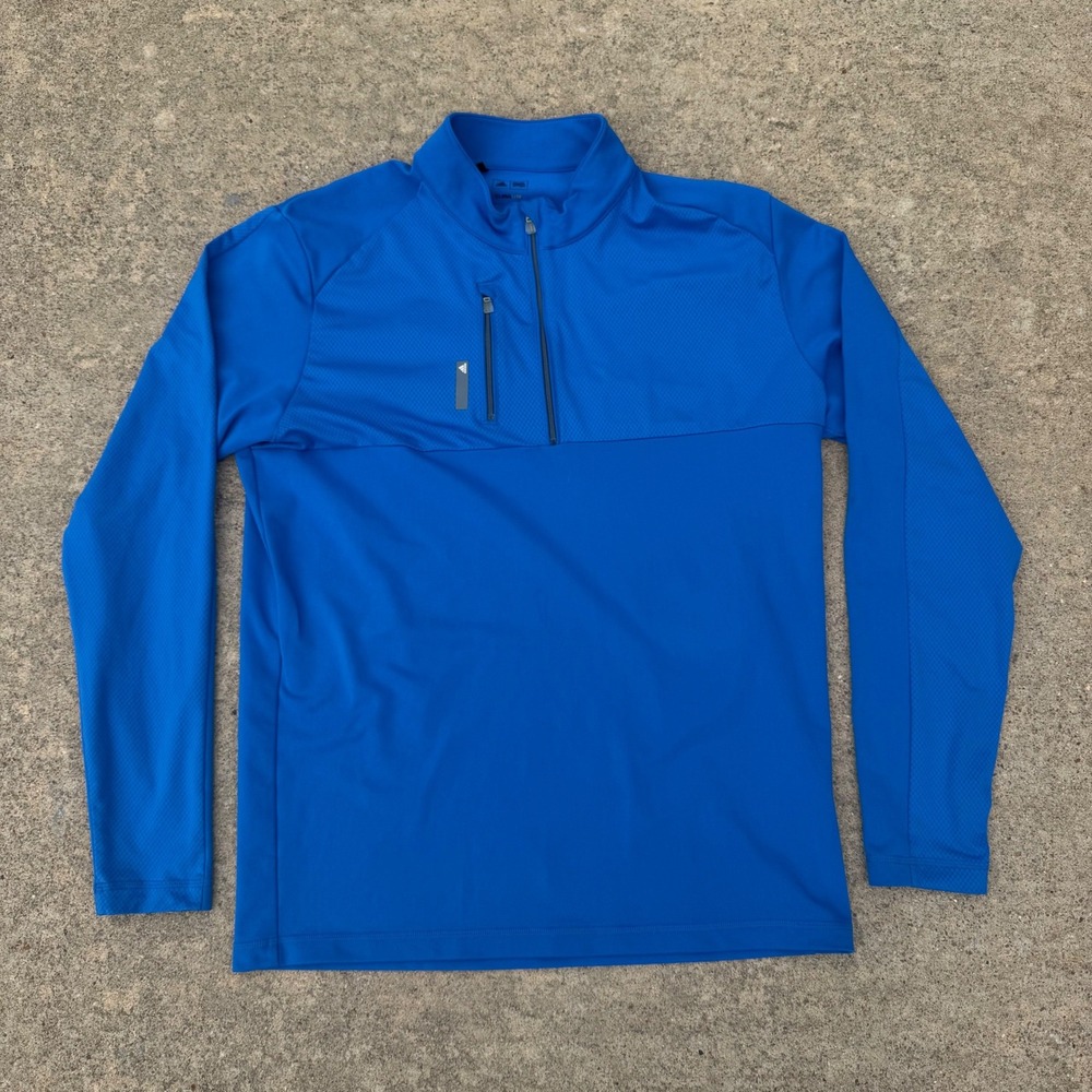 Adidas Ultimate365 Golf Mens Climalite Quarter Zip Pullover Blue Size Medium